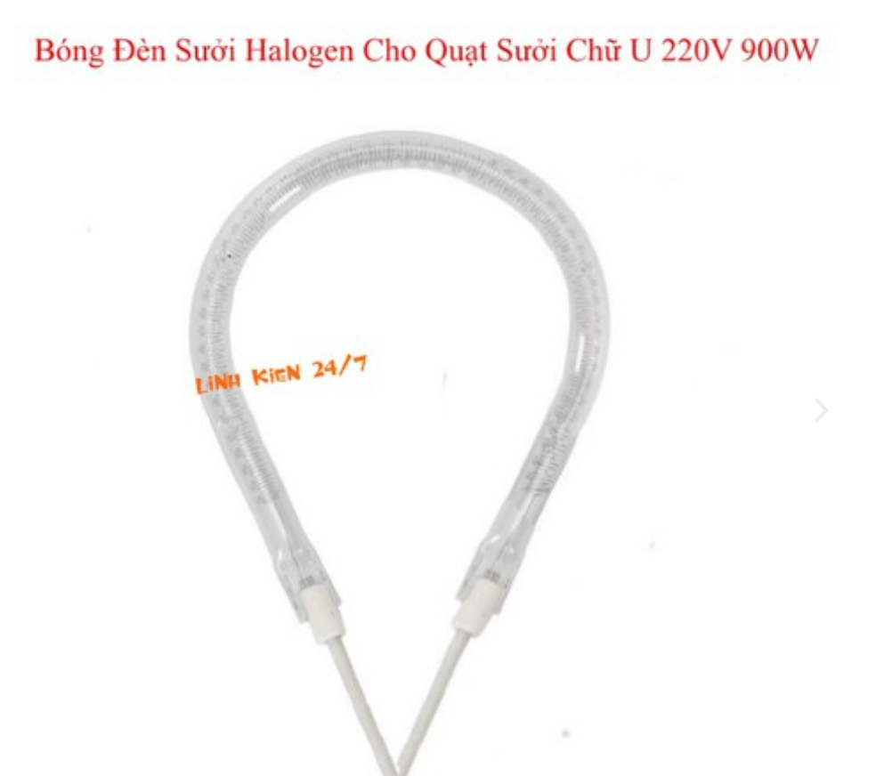 Bóng Đèn Sưởi Halogen Sợi Cacbon Cho Quạt Sưởi Chữ U 220V 900W (Mã SP: LED166)