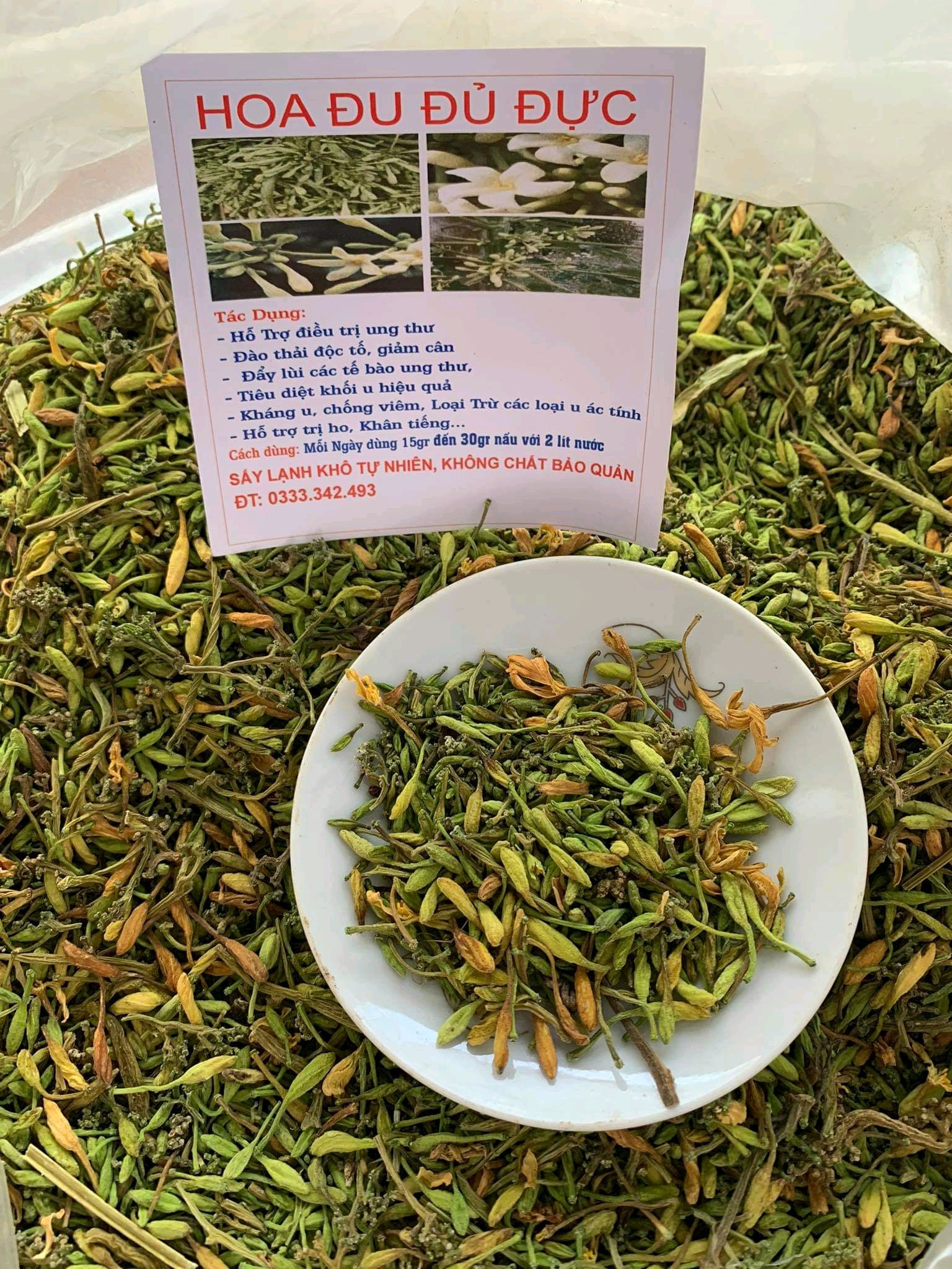 Hoa đu đủ khô sấy lạnh 500g (Mã SP: 1194_116113940)