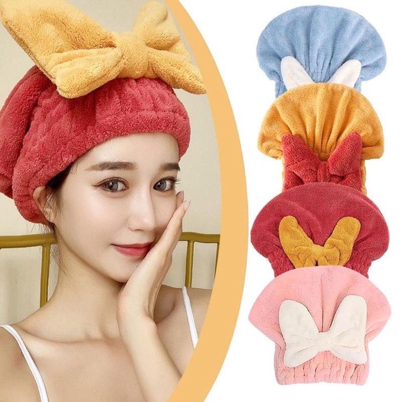 Khăn ủ tóc CÓ NƠ - Khăn quấn tóc gội đầu cao cấp, vải cotton mềm mại mũ chuyên dụng cho salon (Mã SP: 1839_116116517)