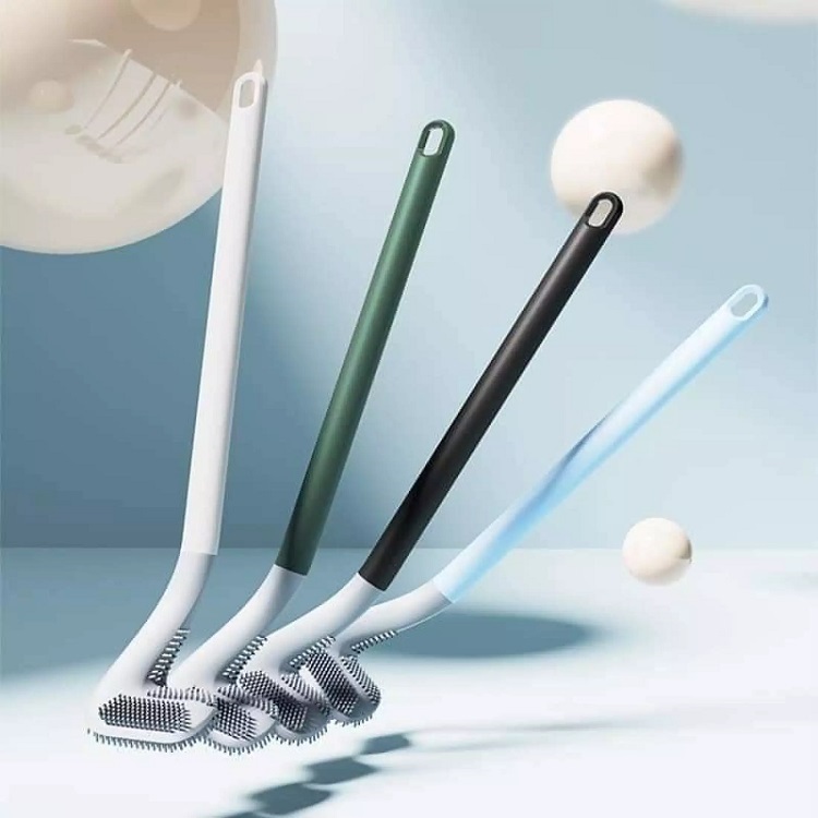 Chổi Cọ TOILET Thông Minh SILICON Đầu Cong Công Cụ Làm Sạch Khử Trùng Hiệu Quả (Mã SP: Chổi cọ vệ sinh Silicone)