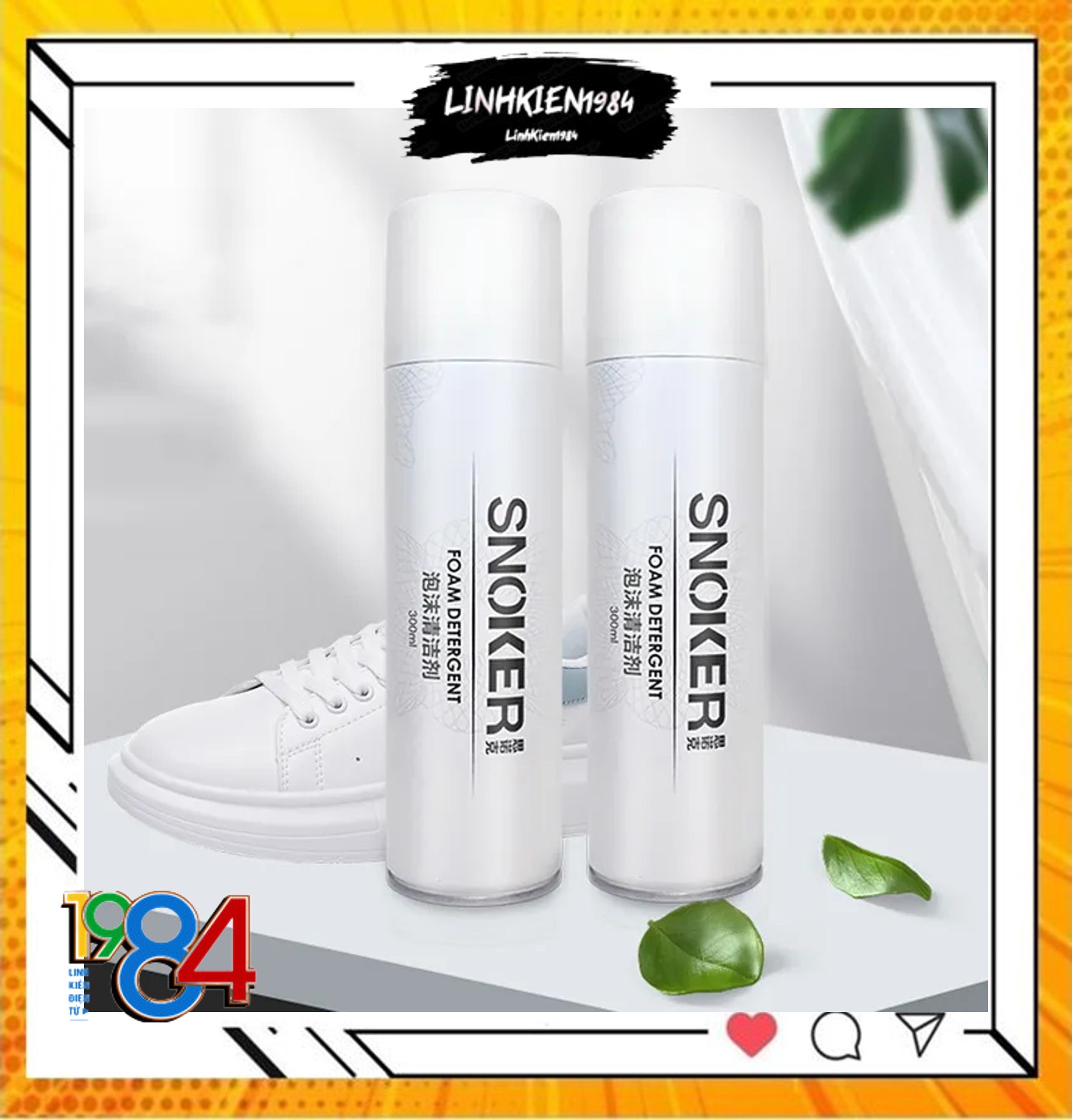 Chai Xịt Bọt Vệ Sinh Sạch Giày Snoker Không Cần Giặt, Bình Xịt Vệ Sinh Giầy 300ml Làm Sạch Và Tẩy Trắng Giầy (Mã SP: 1787_116120489)