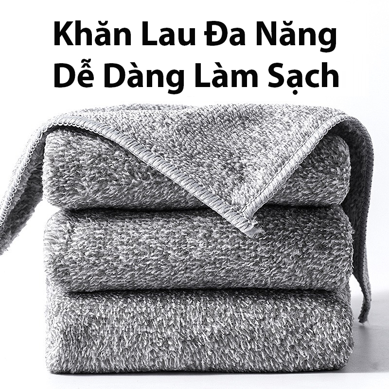 khăn lau đa năng, khăn lau sợi than tre kích thước 25cmx25cm - 1 chiếc (Mã SP: jggf)