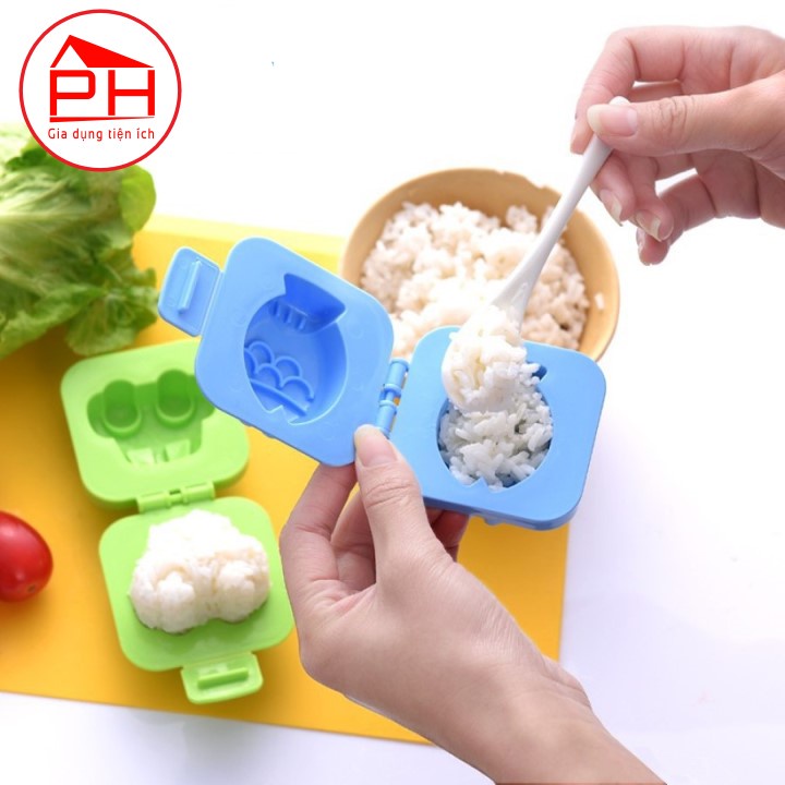 Set 06 cái Khuôn cơm Bento cho bé ăn dặm kiểu Nhật khuôn ép cơm làm bánh làm rau câu hình thú dễ thương - nhựa nguyên sinh an toàn (Mã SP: PVN354)