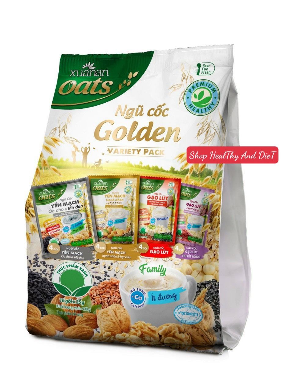 [DATE MỚI] Bột Ngũ Cốc Golden 4 Vị Xuân An 400gr (16gói x 25gr) (Mã SP: BNC Golden 4 Vị)