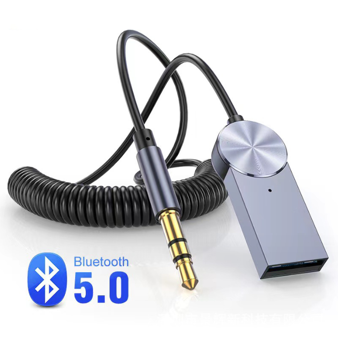 Thiết bị thu bluetooth 5.0 EB01 MẪU MỚI bắt sóng 10 mét dây đàn hồi tiện dụng tích hợp micro dành cho xe ô tô âm ly loa (Mã SP: BLUETOOTH-EB01-MOI)