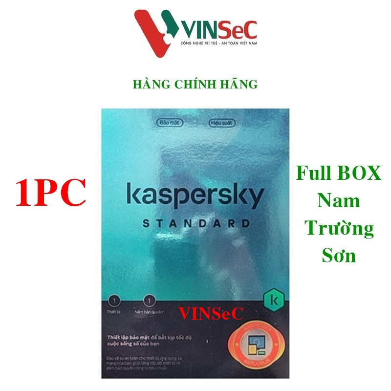 Phần mềm kaspersky standard 1pcs/năm - chính hãng - full box nam trường sơn