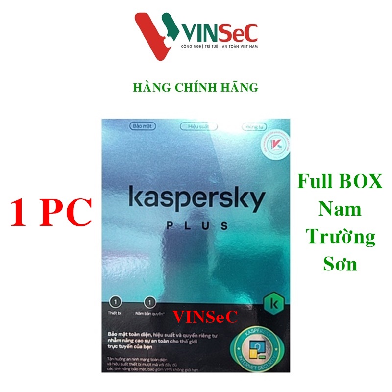 Phần mềm kaspersky plus 1pcs/năm - chính hãng - full box nam trường sơn
