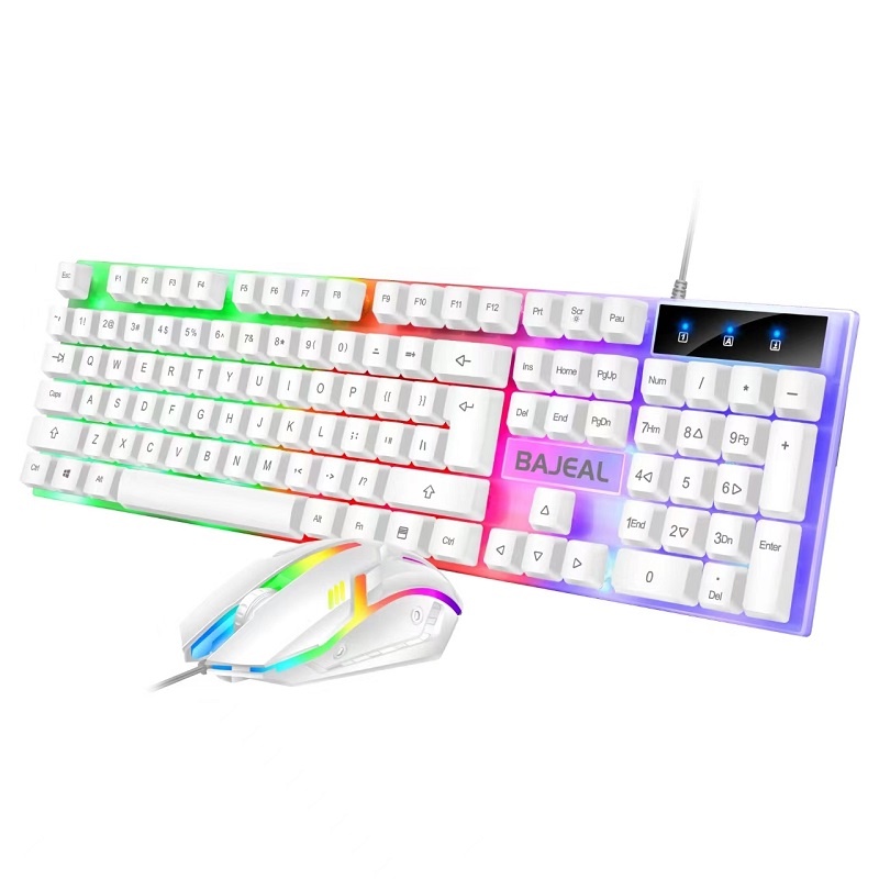 Bộ Bàn Phím Chuột Có Dây Máy Tính Laptop BAJEAL 350T - LED Nhiều Màu - Có 2 Màu Đen Và Trắng (Mã SP: 1sd)