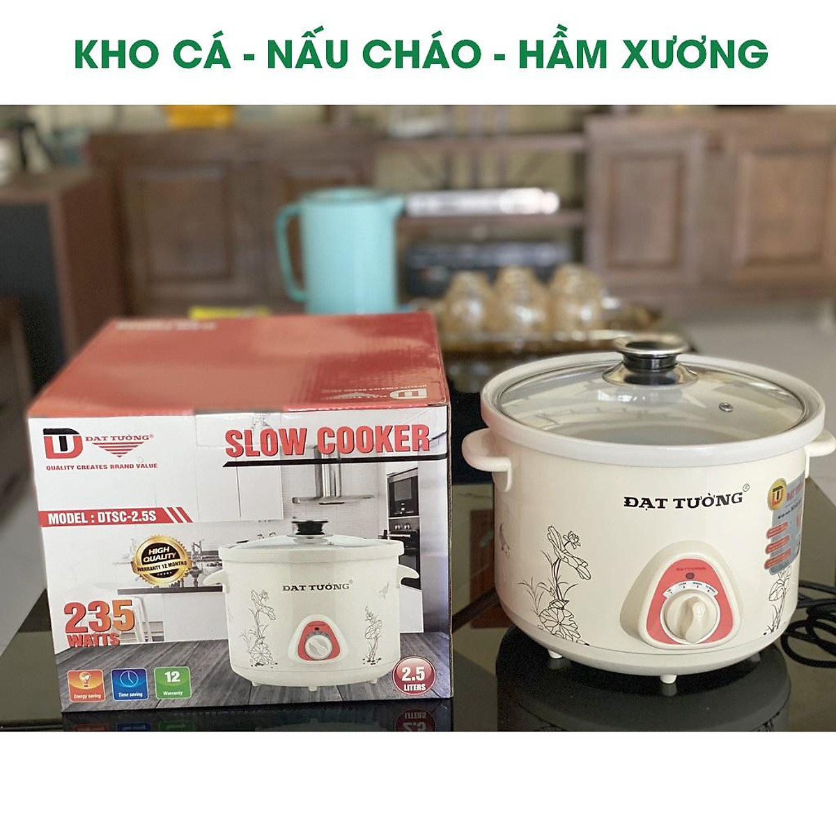 Nồi Nấu Chậm, Nồi Kho Cá Đa Năng, Hầm Gà Nguyên Con, Nồi Nấu Cháo Đạt Tường. (Mã SP: Nồi Nấu Chậm,)