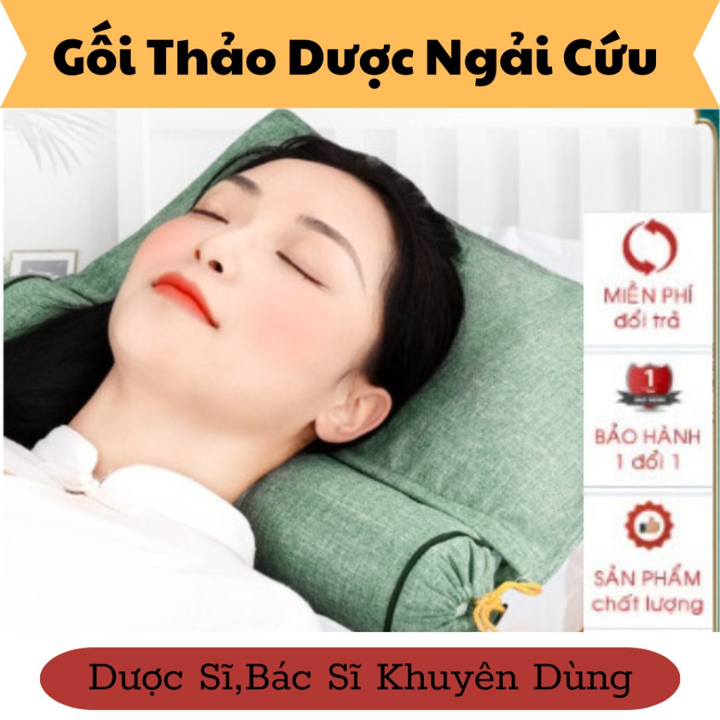 Gối Ngải Cứu-Gối Sưởi Ấm Thảo Dược,Chườm Nóng,Kê Cổ,Gối Đầu Với Hương Thơm Ngải Cứu,Dễ Ngủ,Giảm Mệt MỏI-NỘI ĐỊA TRUNG (Mã SP: Gối Ngải Cứu)