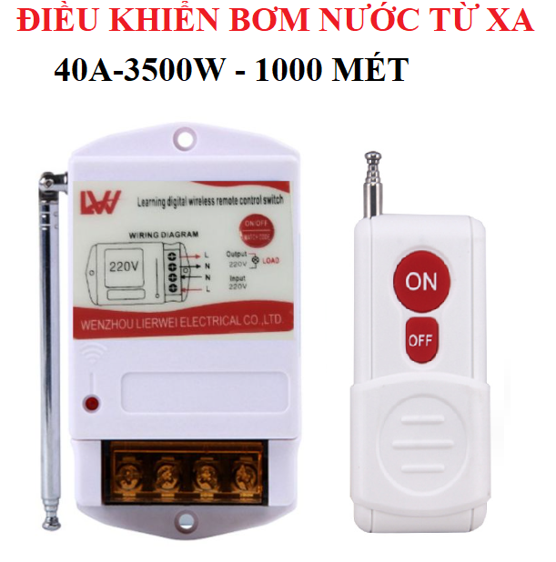 Bộ Điều khiển máy bơm nước từ xa công suất lớn LW 40A 3500W 1000 mét mạch biến áp có ăng ten HÀNG CHÍNH HÃNG độ bền cao (Mã SP: 4018_116254178)