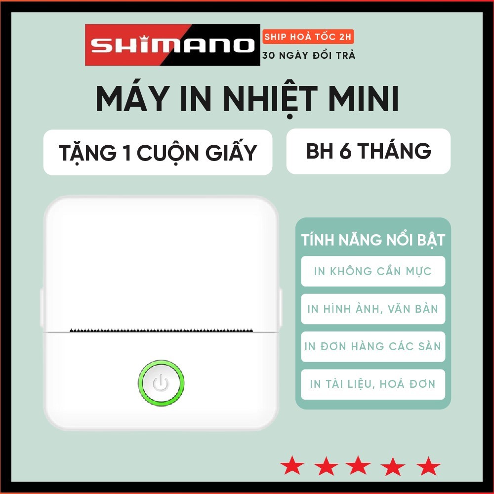 Máy In Nhiệt Mini Bluetooth, in ảnh, Hóa đơn không cần mực, mã vận đơn ,TMĐT dán được (Mã SP: 25652888164)