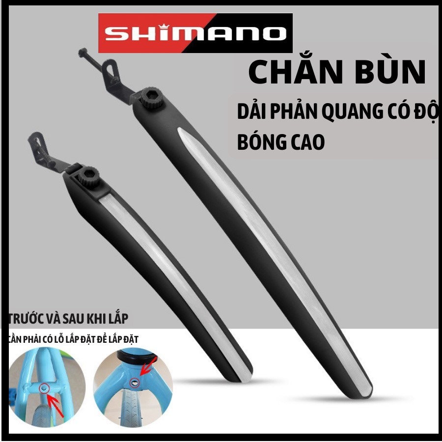 Chắn bùn xe đạp thể thao bản nhỏ có phản quang trước sau đầy đủ phụ kiện chắc chắn - CB02 (Mã SP: 23660930089)