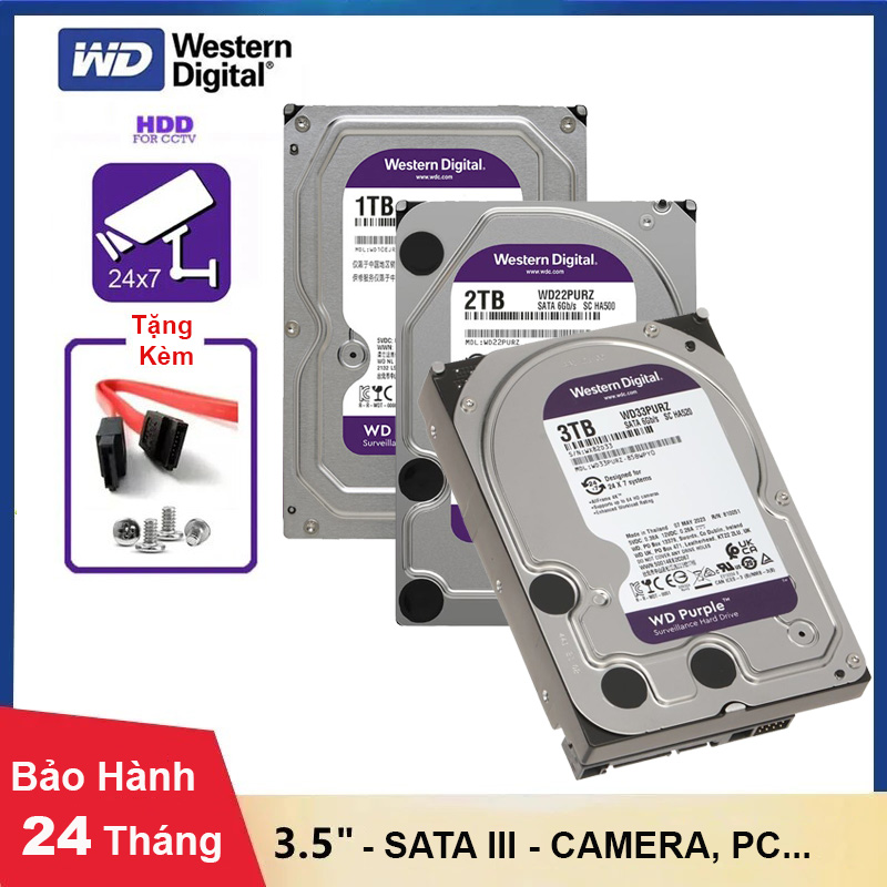 Ổ Cứng Camera,  Máy tính PC HDD 3TB, 2TB, 1TB - Tháo máy chuyên dụng - HDD Camera giám sát (Mã SP: HDD Camera)