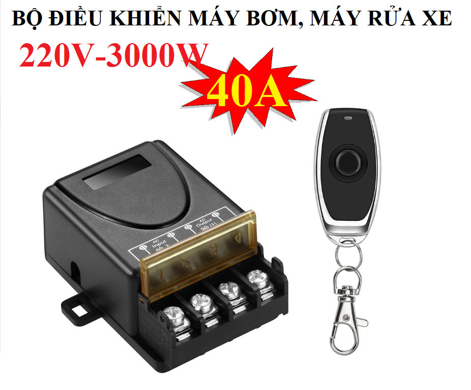 Bộ điều khiển từ xa công suất lớn 40A 100 MÉT MẪU MỚI BẬT TẮT TRÊN 1 NÚT tiện dụng cong tac dieu khien tu xa khong day (Mã SP: 3260_116281178)