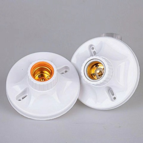 Bộ 2 Đuôi Chụp Đèn Chân Phẳng Hình Tròn Chuôi Ren Vít E27 Phù Hợp Bóng Đèn Công Suất Dưới 60W Size 11.5x4.5cm (Mã SP: Bộ 2 Đuôi Chụp Đèn Chân Phẳng Hình Tròn Chuôi)