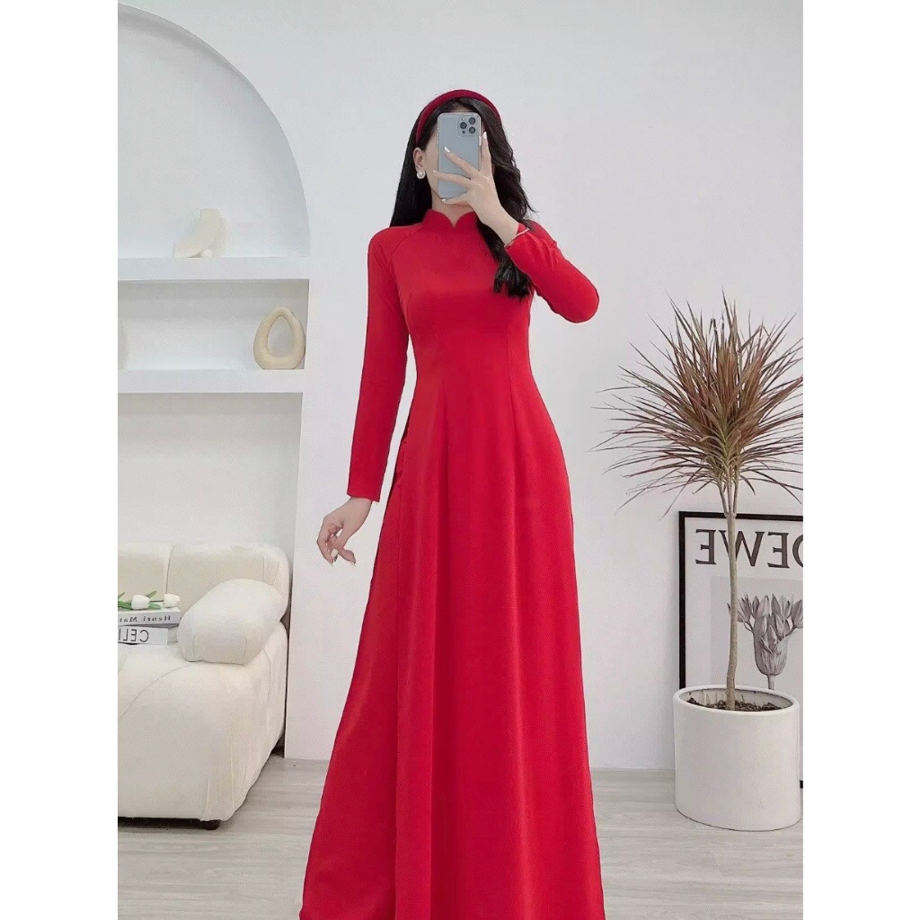 Hạ giá Bộ Áo Dài Màu ĐỎ (Mã SP: 1858_116371787)