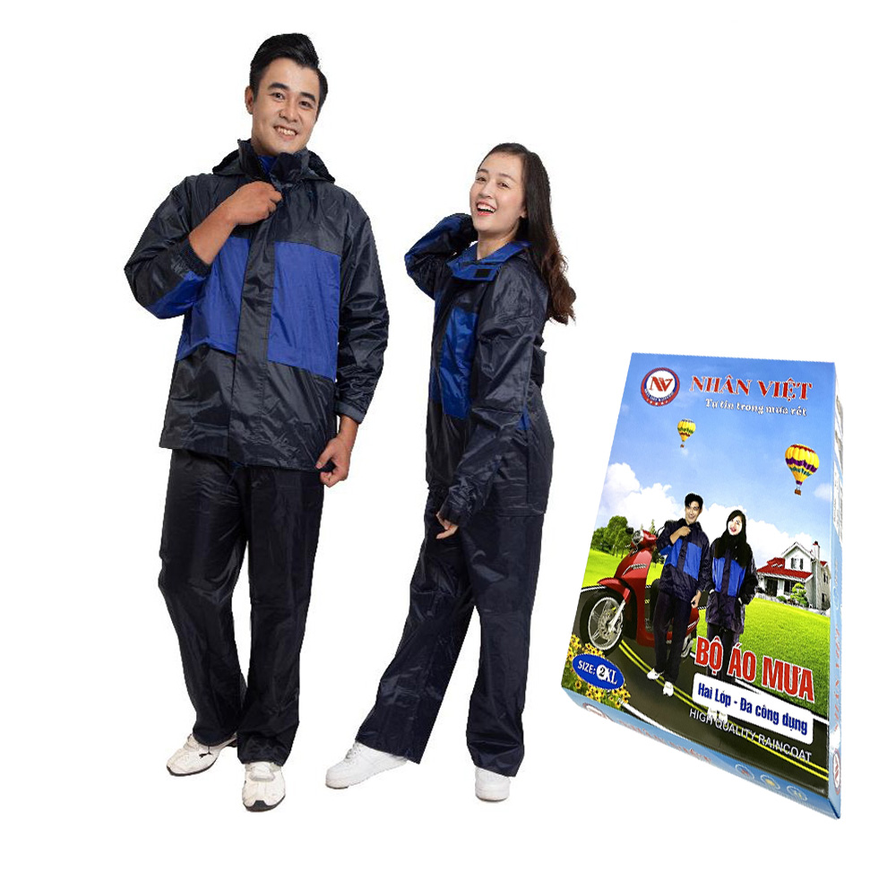 Áo Mưa Bộ, Áo Khoác Đi Xe Máy. 2 Lớp Chống Thấm Mưa Tuyệt Đối, Chống Gió Rét Cao Cấp Loại Mũ Rời Dành Cho Nam Và Nữ (Mã SP: 724_116390110)