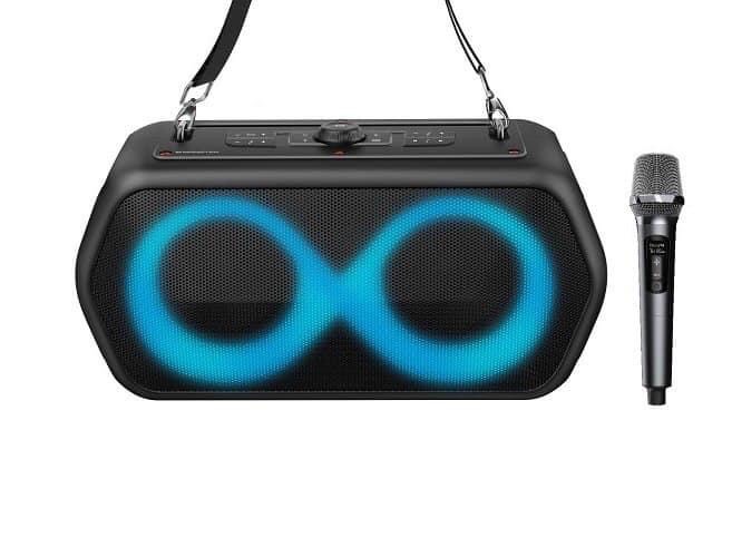 Loa karaoke monster musicbox go ,1 mic ,công suất 80w,bluetooth 5.1, tws ,ipx4