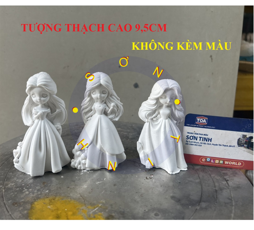 Tượng thạch cao công chúa xinh xỉu 9CM, tô tượng đồ chơi trẻ em (Mã SP: 3625_116410019)