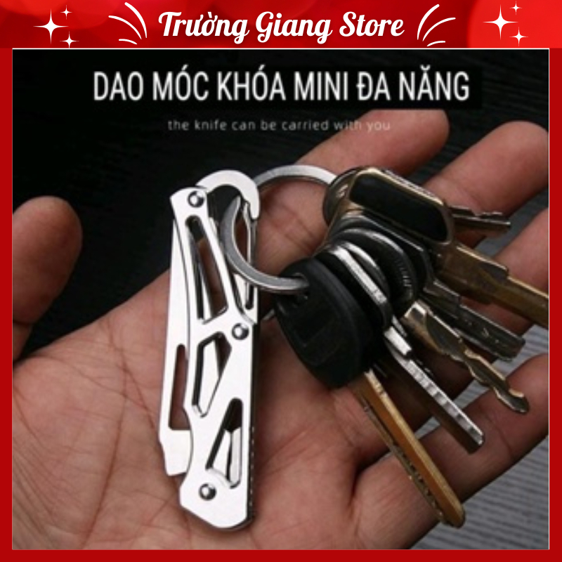 Móc khóa đa năng từ thép không rỉ siêu nhỏ gọn tiện dụng, mẫu mới 2024 giúp cắt gọt hoa quả, khui hộp catton nhanh gọn (Mã SP: Bo1ng)