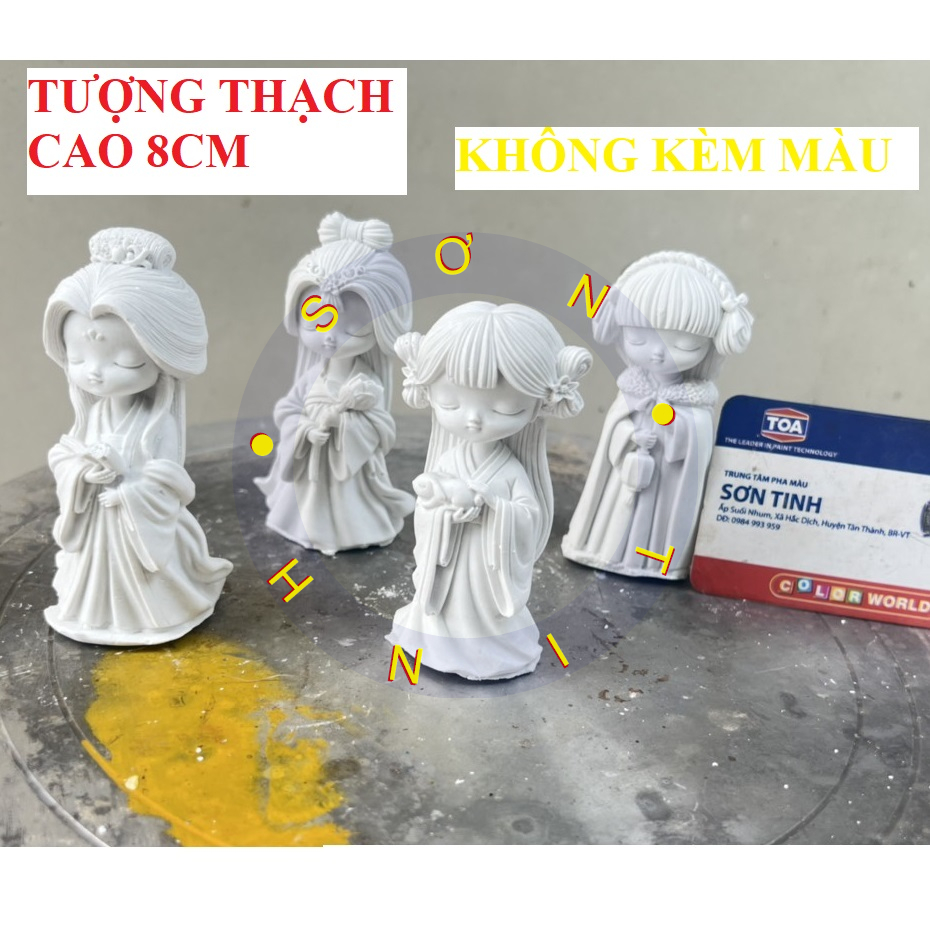 Tô Tượng Thạch Cao Cho Bé Công Chúa Dễ Thương (không kèm màu cọ), tượng trắng decor (Mã SP: 3625_116410505)