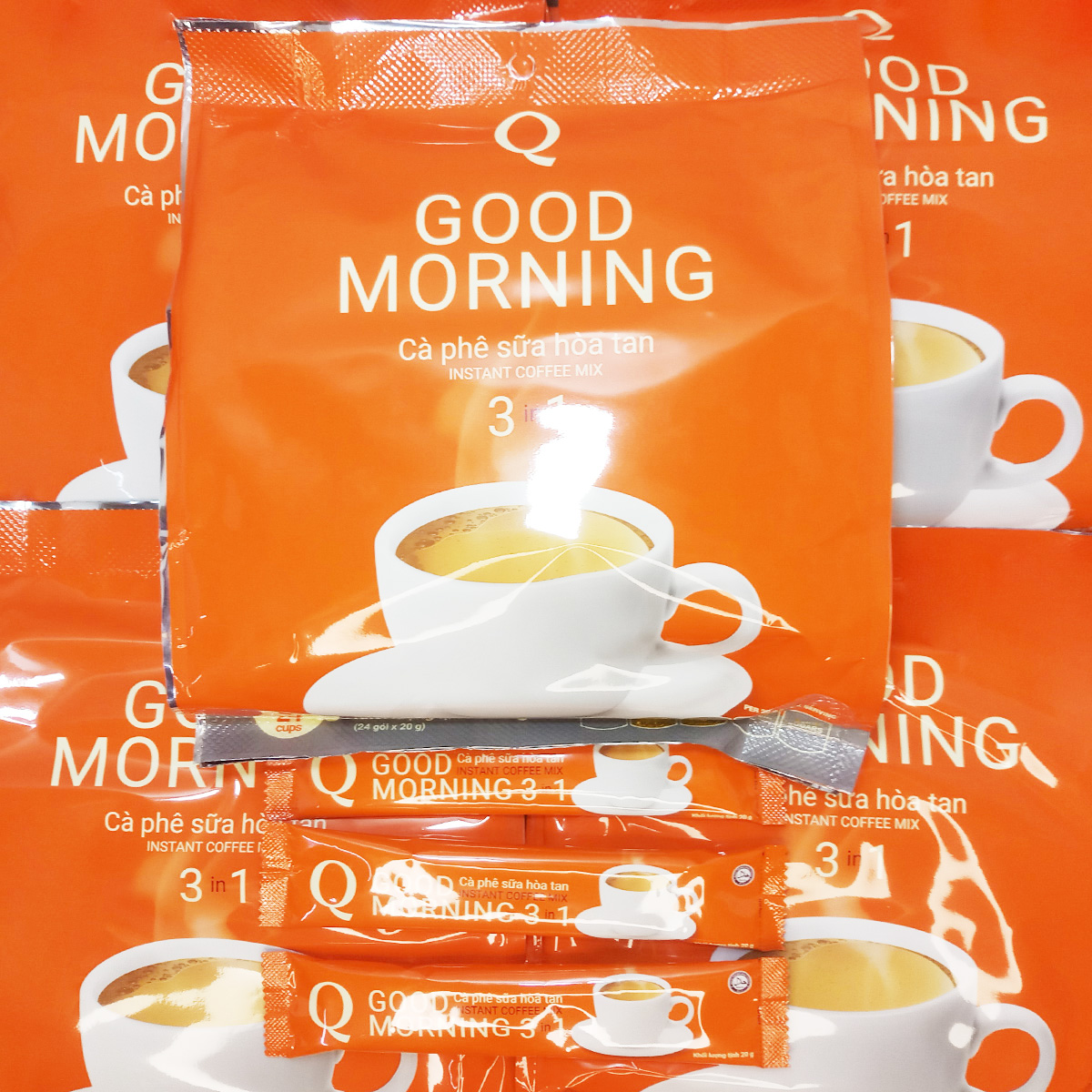 03 bịch cà phê sữa Good morning Trần Quang 480g