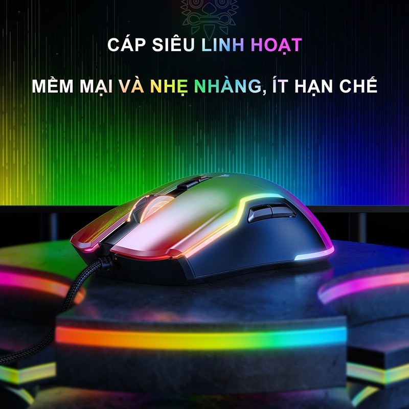 Chuột Chơi Game Có Dây CW922 Hỗ Trợ Macro Đèn RGB 200-12800 DPI Có App Cho Thích Hợp Cho Máy Tính Để Bàn, Máy Tính Xách (Mã SP: 34xs)