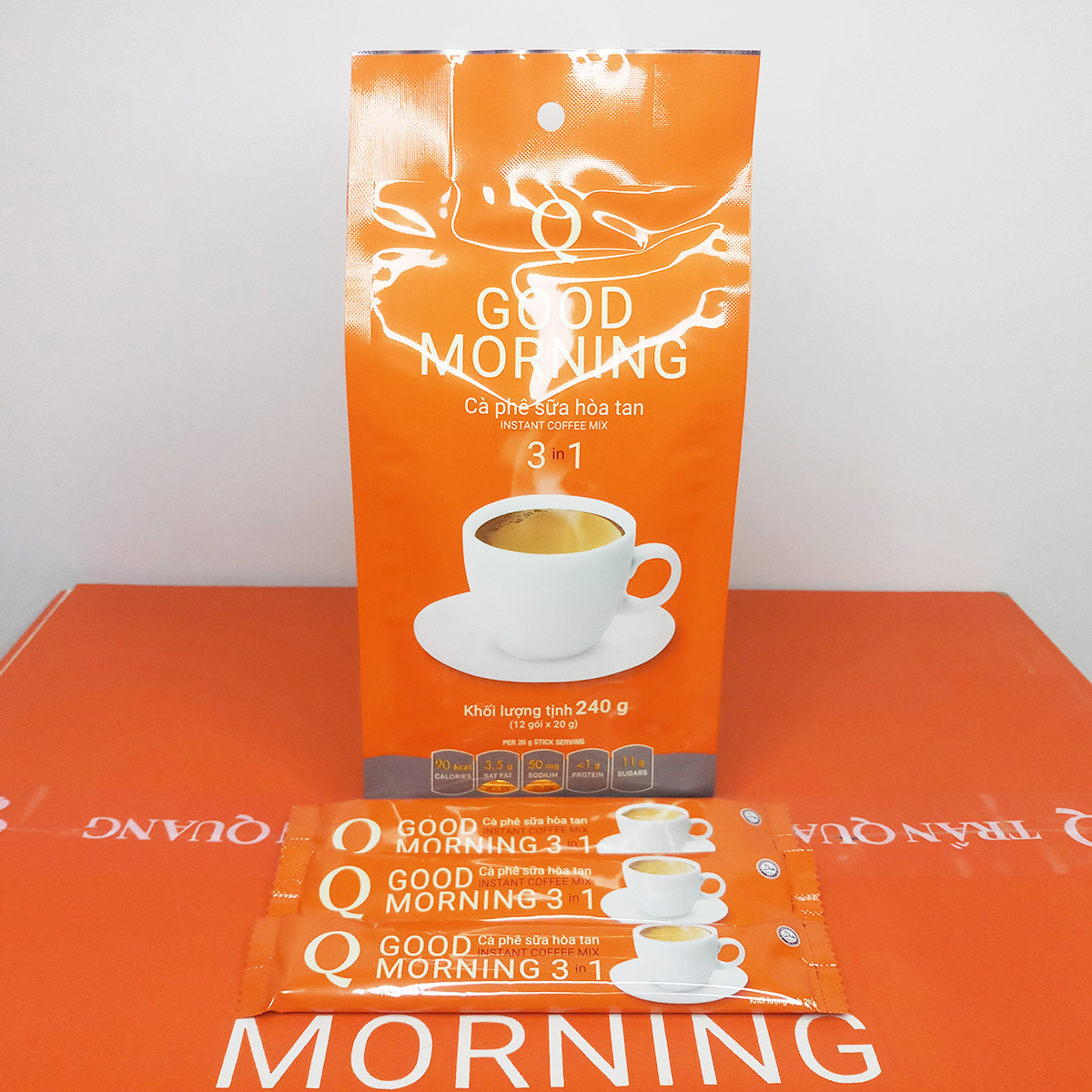 Cà phê sữa bịch 240g Good morning Trần Quang