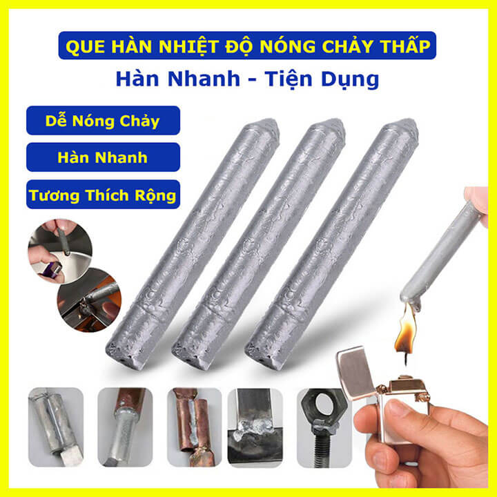 Que hàn inox nhôm đồng đa năng nhiệt độ tan chảy thấp dùng gia công kim loại, thanh hàn nhiệt độ thấp không cần dụng cụ (Mã SP: HĐ657)