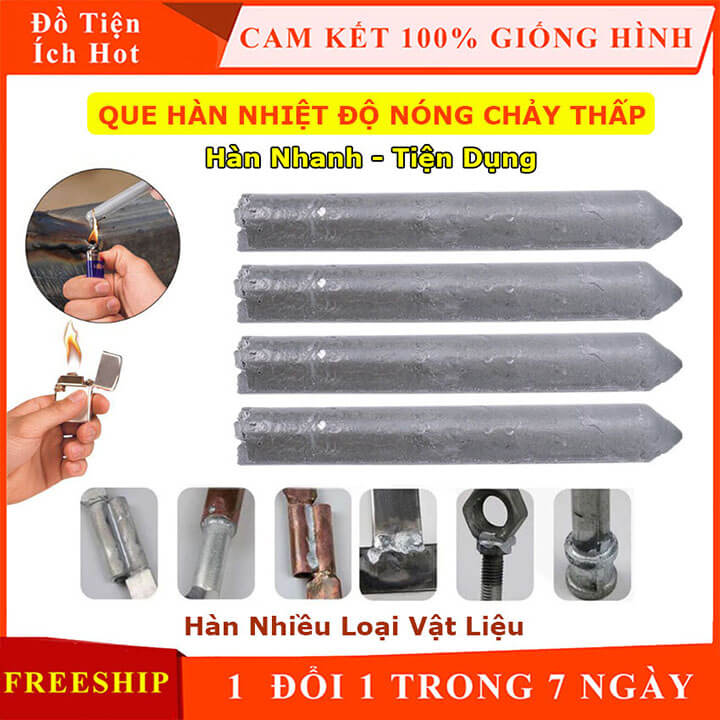 Que hàn nhiệt độ thấp dễ nóng chảy đa năng không cần dụng cụ hàn, thanh hàn inox, sắt, đồng dùng trong gia công kim loại (Mã SP: HĐ446)