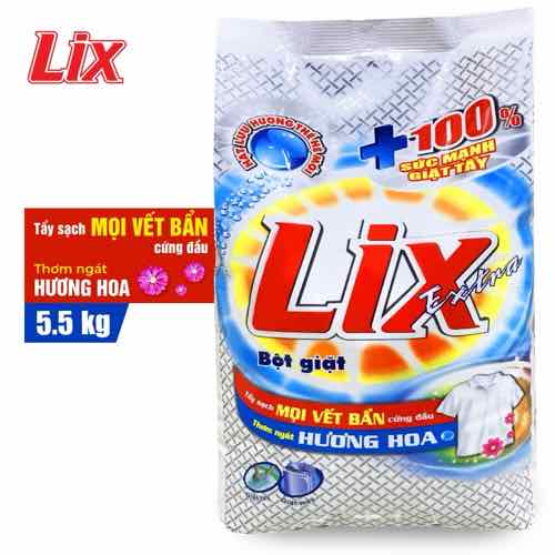 Bột giặt Lix Extra hương hoa 5.5kg
