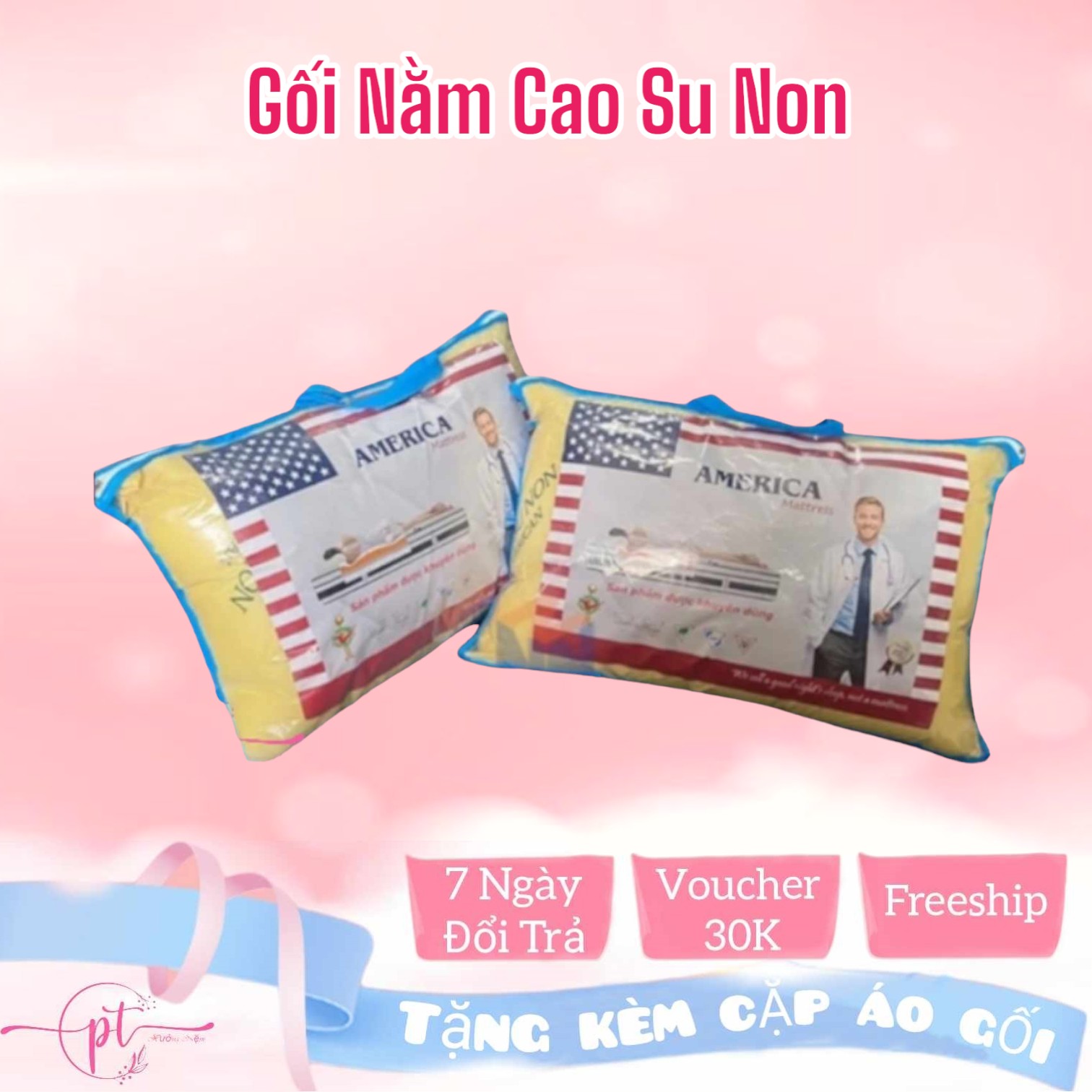 Gối Nằm Cao Su Non Cao Cấp 40 x 60 ( Hình Thật Sp ) Tặng Kèm Áo Gối - Giao Hỏa Tốc 2H HCM (Mã SP: gcsn)
