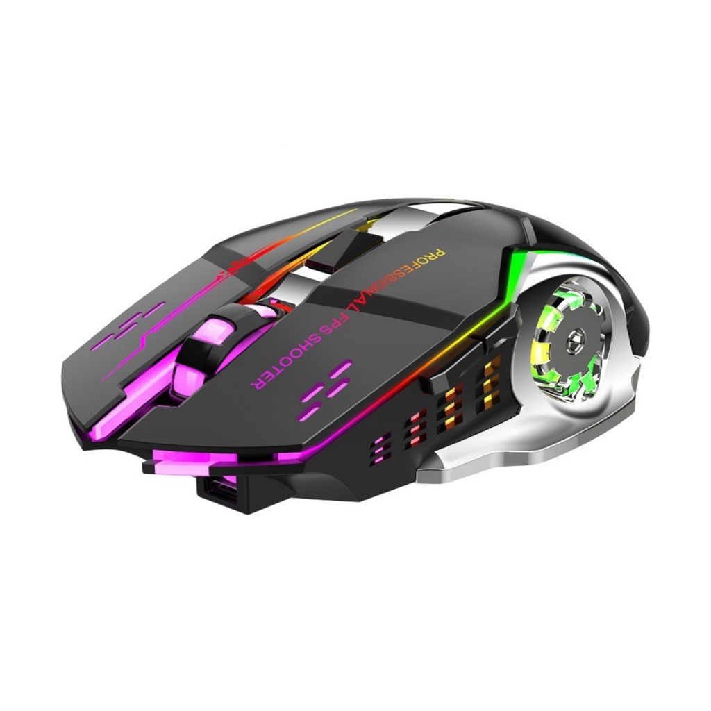 Chuột Không Dây Gaming 2.4g T1 Không Âm Thanh LED Tự Động Đổi Màu Dùng Cho Máy Tính Laptop (Mã SP: 51xs)