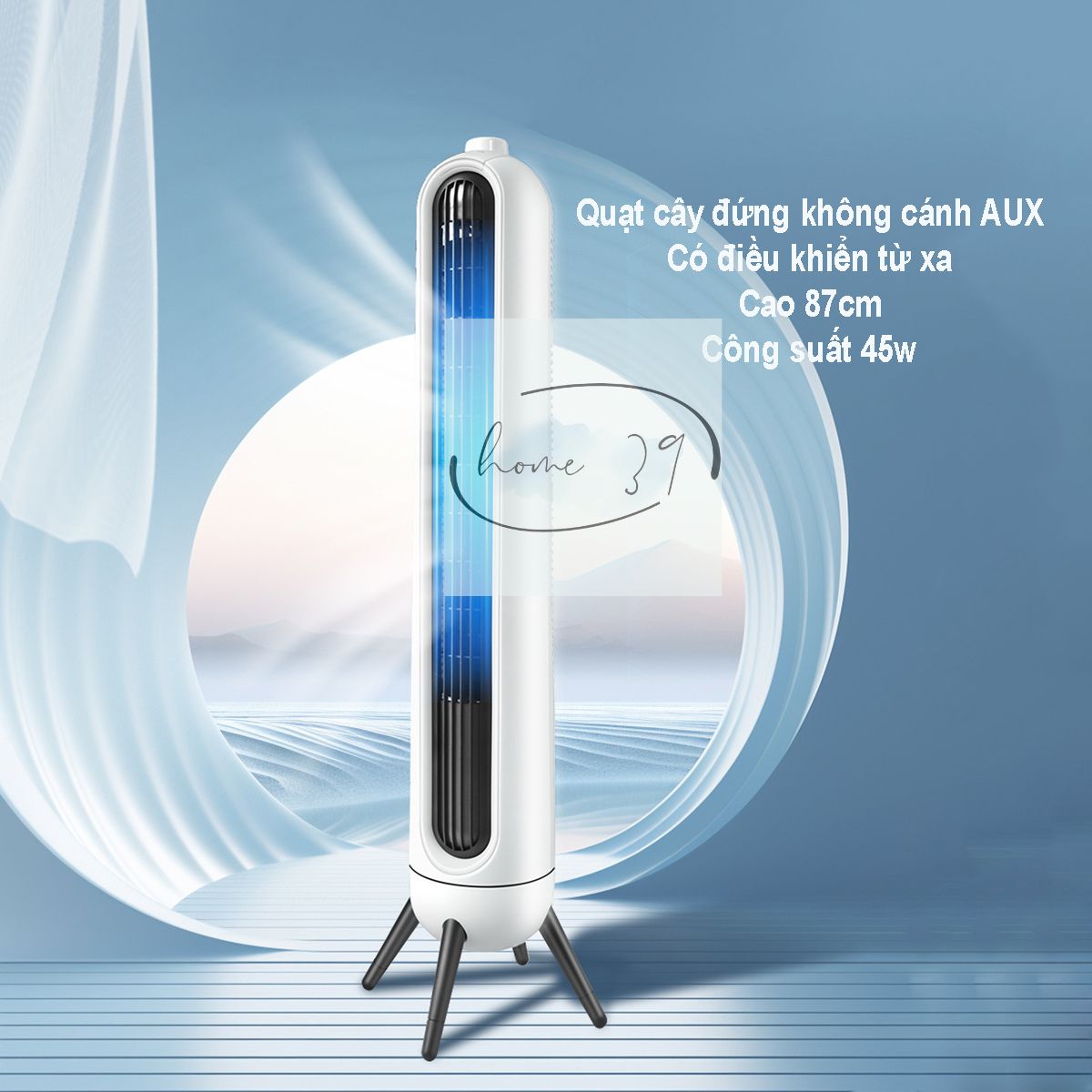 Quạt tháp AUX không cánh 45w có điều khiển từ xa (Mã SP: TCL có khiển)