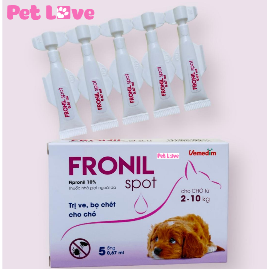1 hộp Fronil Spot nhỏ gáy diệt ve, bọ chét chó
