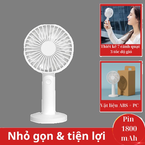 Quạt Cầm Tay Mini Qualitell ZS6001-Y1 pin sạc 1800mAh dùng liên tục 150 phút, 3 cấp tốc độ (Mã SP: 864768666-1601310696657-0)