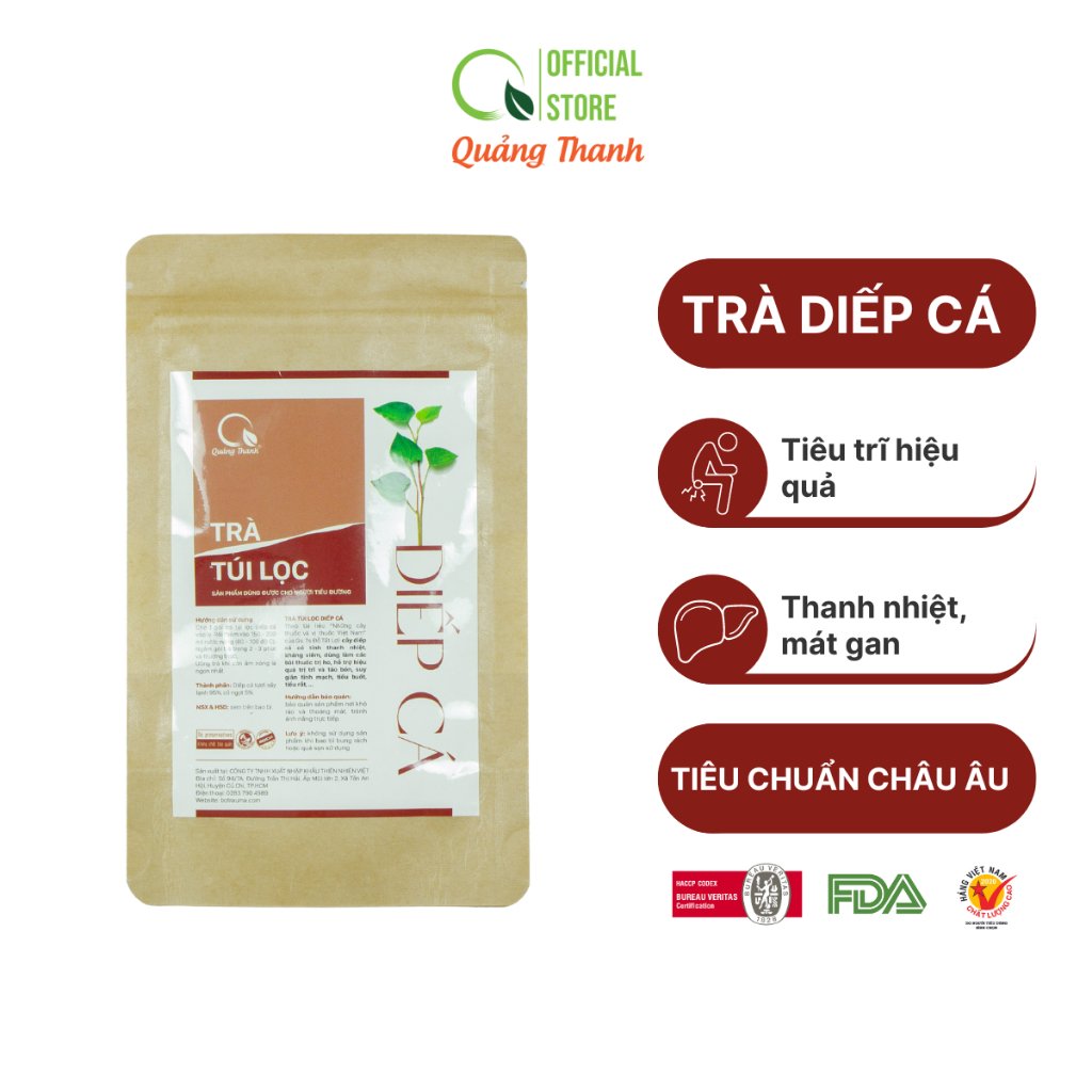 TRÀ DIẾP CÁ TÚI LỌC QUẢNG THANH ( 1 GÓI 5 TÚI LỌC) (Mã SP: TRÀ DIẾP CÁ TÚI LỌC)