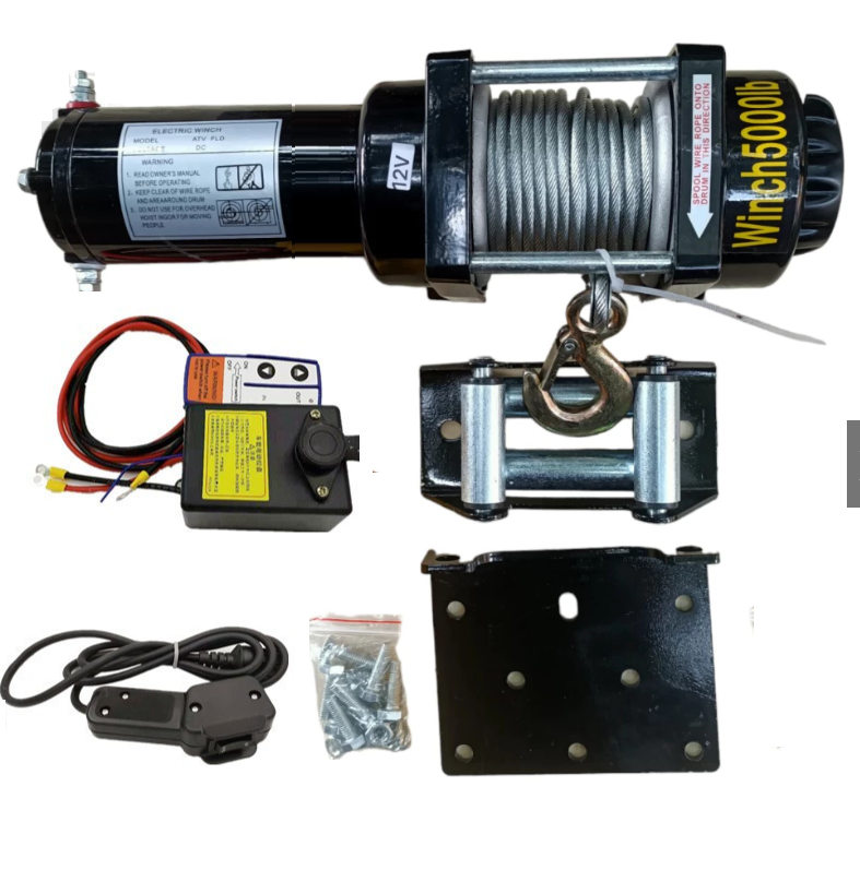 Tời điện 12v, Tời cứu hộ ô tô 5000lbs trọng tải kéo 2.500kg có điều khiển từ xa
