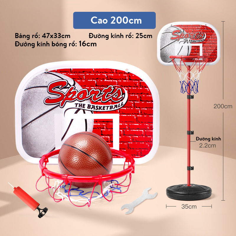 Bộ Trò Chơi Bóng Rổ Trụ Sắt Kèm Bóng Mini Trong Nhà Cho Bé Kèm Bơm (Mã SP: 901360)