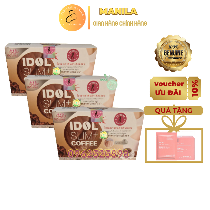 Bộ 3 hộp cà phê idol slim coffee chuẩn mẫu cũ giảm mạnh - hàng chính hãng
