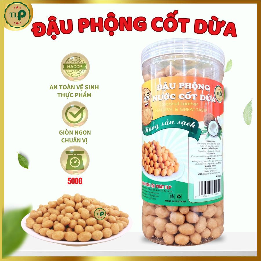 Đậu phộng cốt dừa tân lộc phát hũ 500g