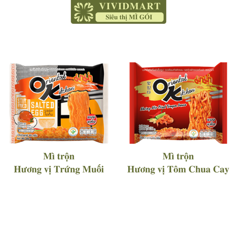 [GÓI LẺ] - MAMA OK - Mì xào Mama OK 2 vị: Trứng Muối, Tomyum Chua Cay (85g/gói) - Mì xào Thái Lan, Mì trộn Mama ăn liền (Mã SP: 4137_69859409)