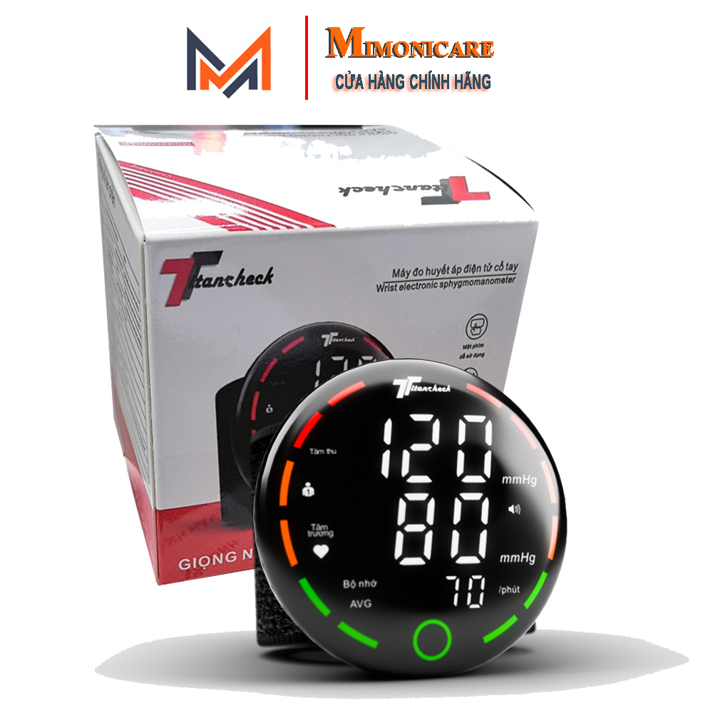 Máy đo huyết áp cổ tay TITANCHECK B01C Pin sạc Lithium, Màn hình led kỹ thuật số, giọng nói tiếng Việt (Mã SP: GDA2)