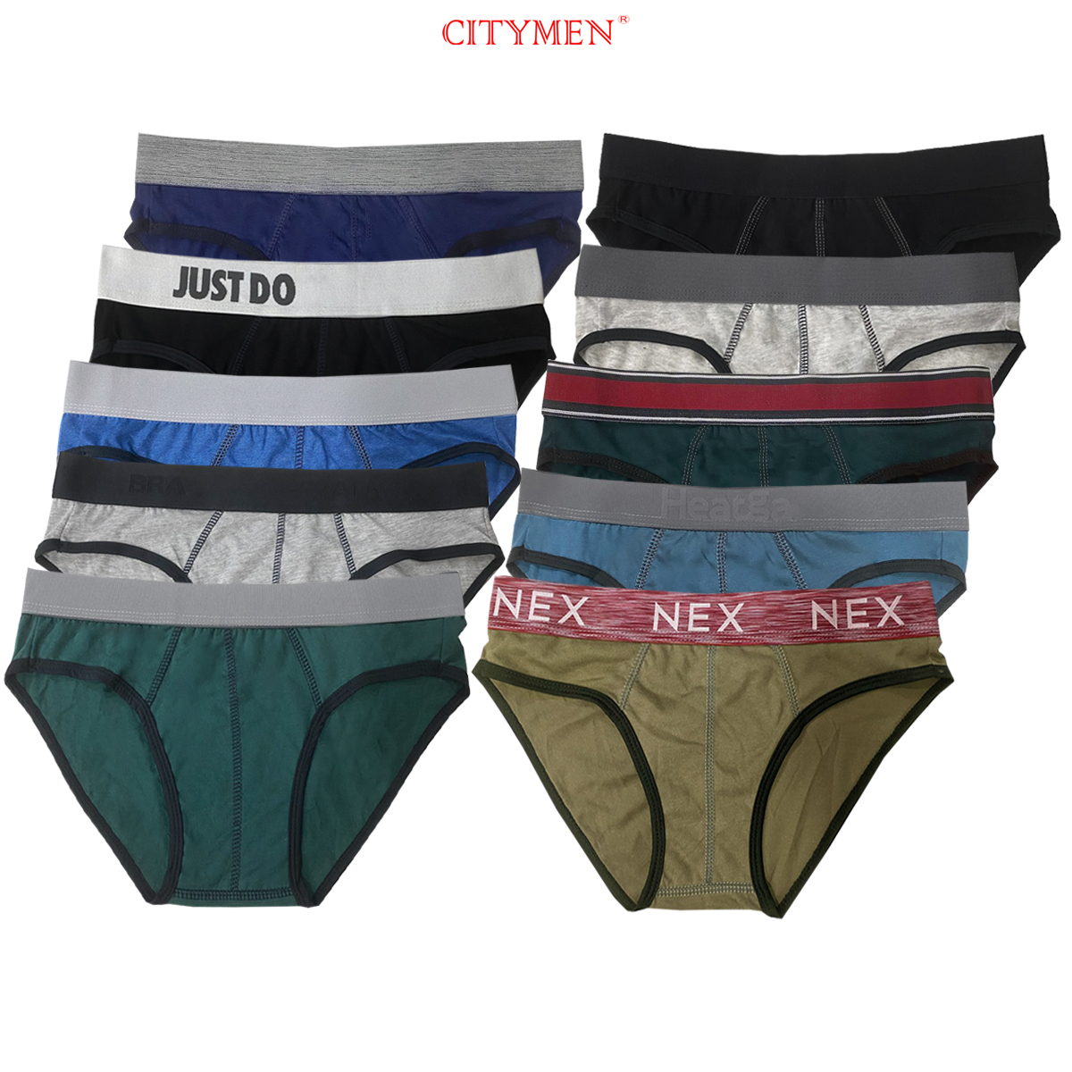 Combo 10 Quần lót nam nhiều lưng cao cấp vải cotton 100% thấm hút co giãn tốt (Mã SP: MUILTI2C_AC10)