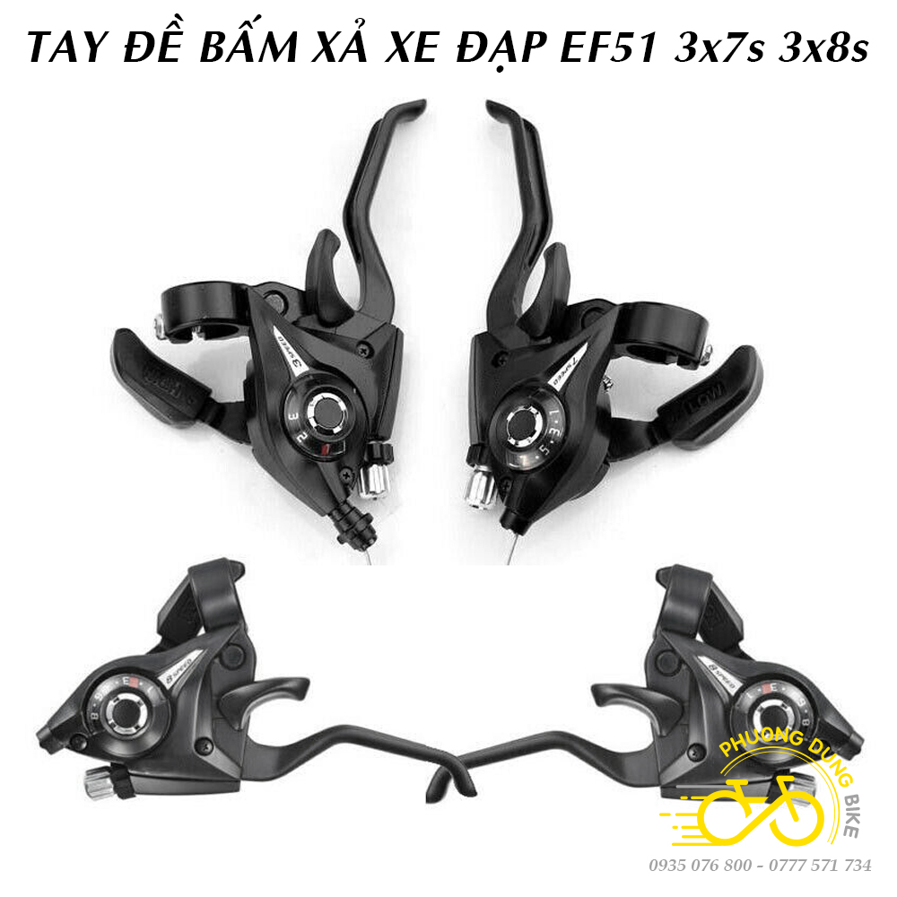 Tay đề xe đạp st ef51 3x7 3x8 speed