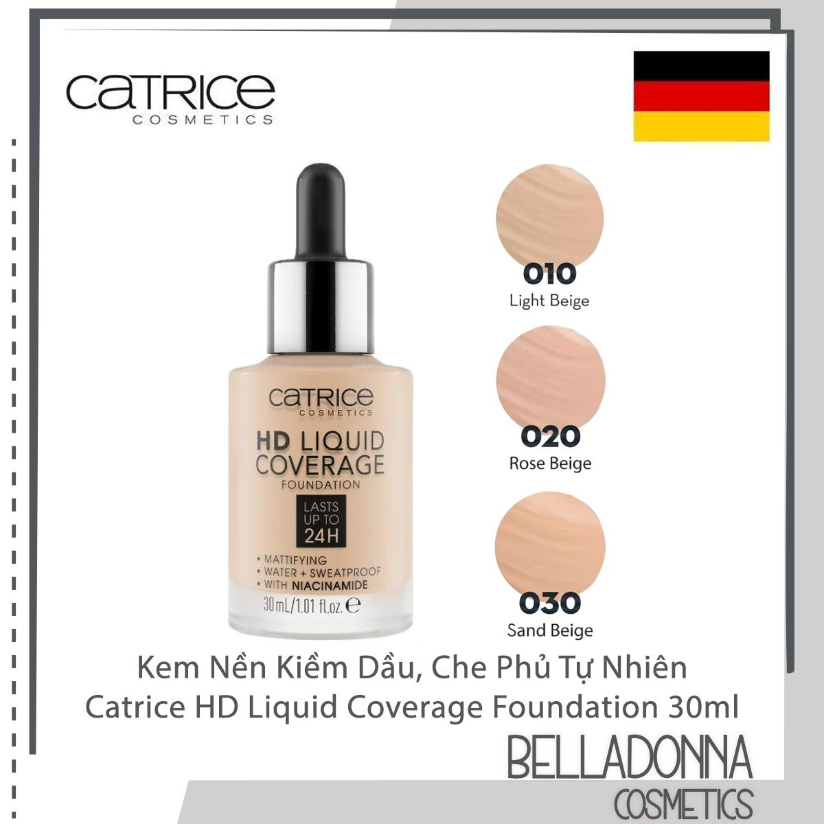 Kem Nền Kiềm Dầu, Che Phủ Tự Nhiên Catrice HD Liquid Coverage Foundation 30ml (Mã SP: Catrice.HdLiquid)