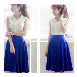SHOP CÚN-Hàng Nhập-Chân Váy Xòe Vinatega Vải Tuyết Mưa Cao Cấp-CV7723