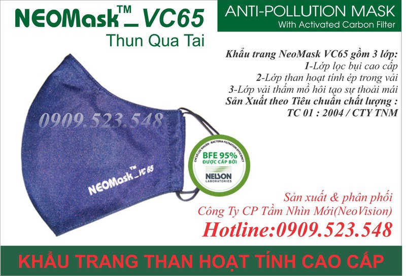 Khẩu trang than hoạt tính Neomask VC65 3