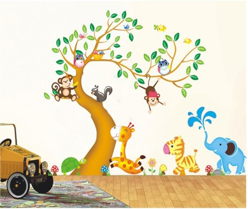 Decal dán tường gấu đu dây EB10